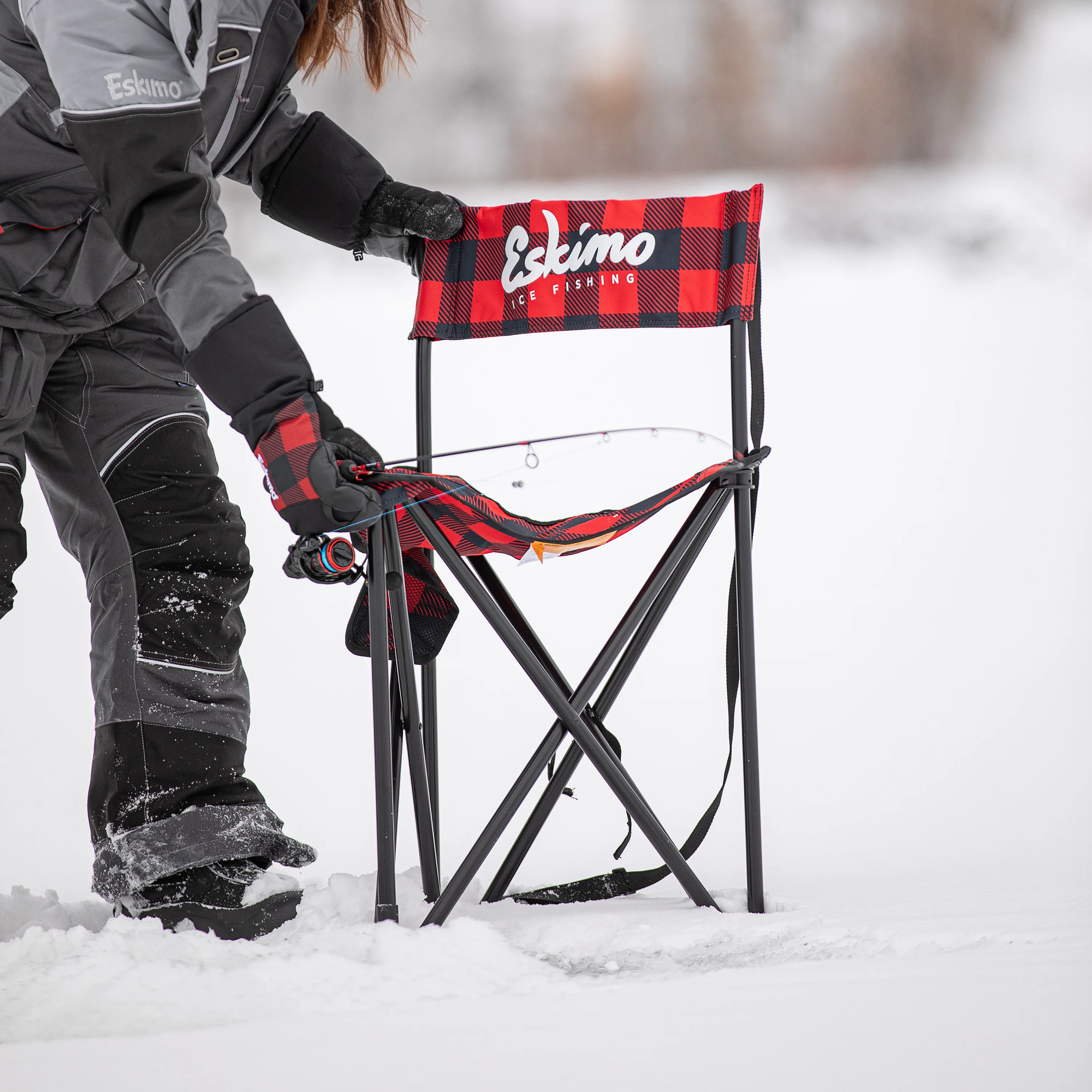 Plaid XL Folding Ice Chair - Image 3